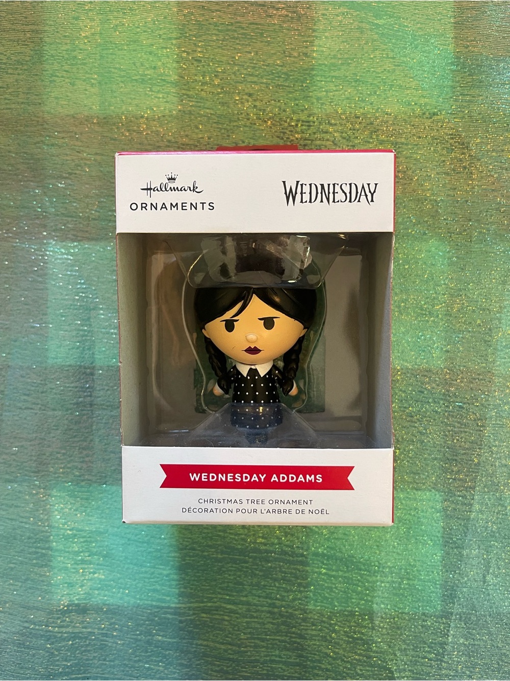 Hallmark Wednesday Addams Polka Dot Dress , Holiday Ornament 
NIB